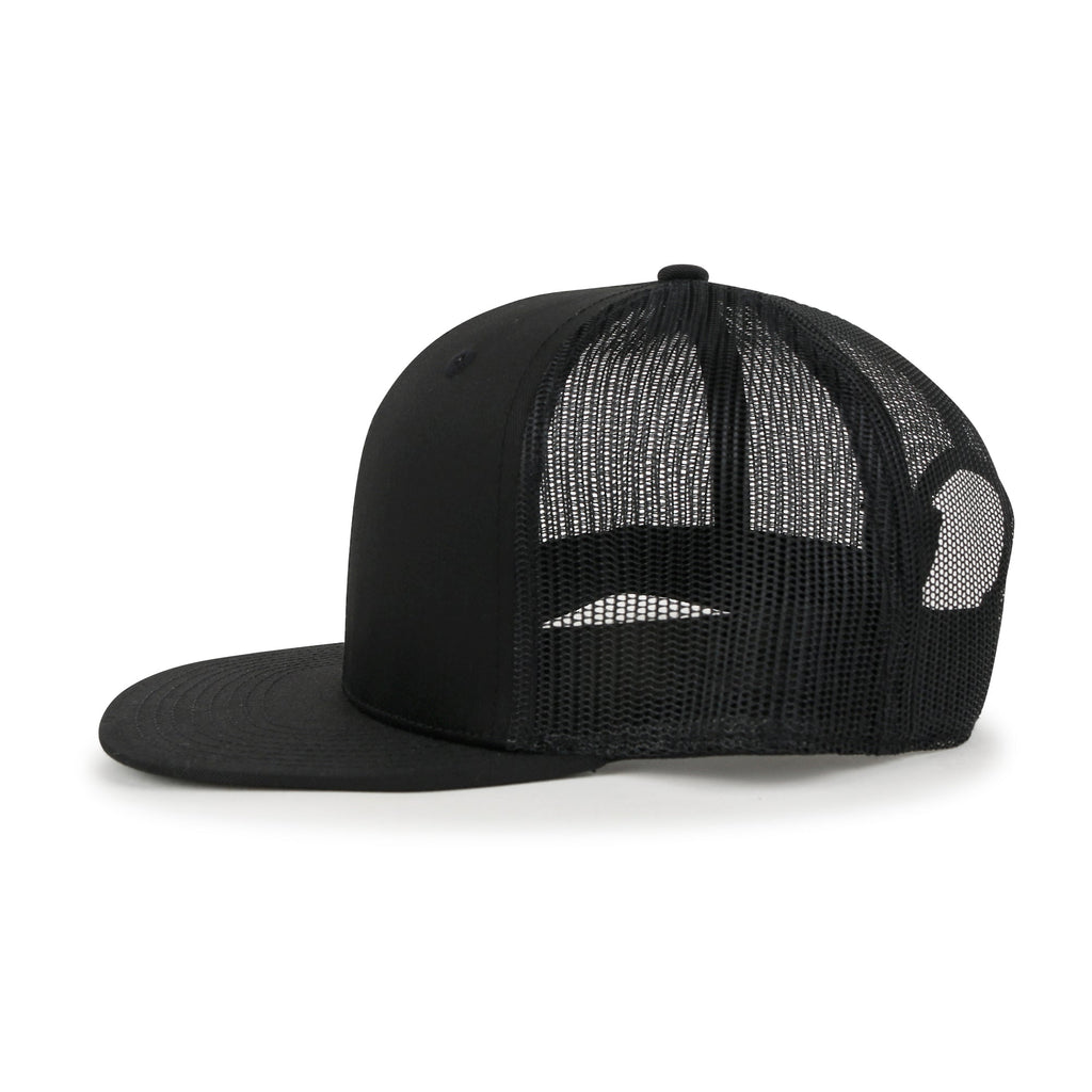 Blank Six Panel Mesh Back Baseball Cap Basic Snap Back Flat Brim Hat