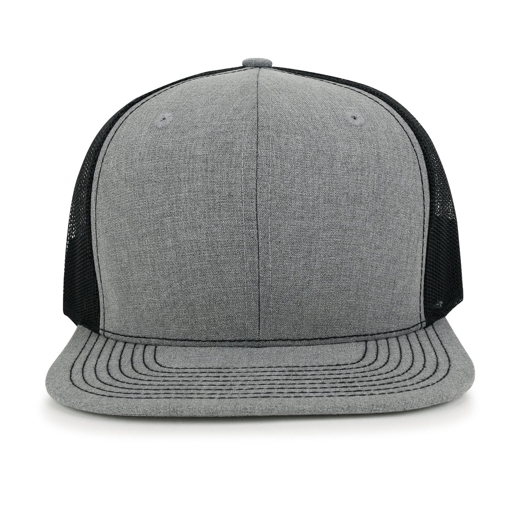 Blank Six Panel Mesh Back Baseball Cap Basic Snap Back Flat Brim Hat