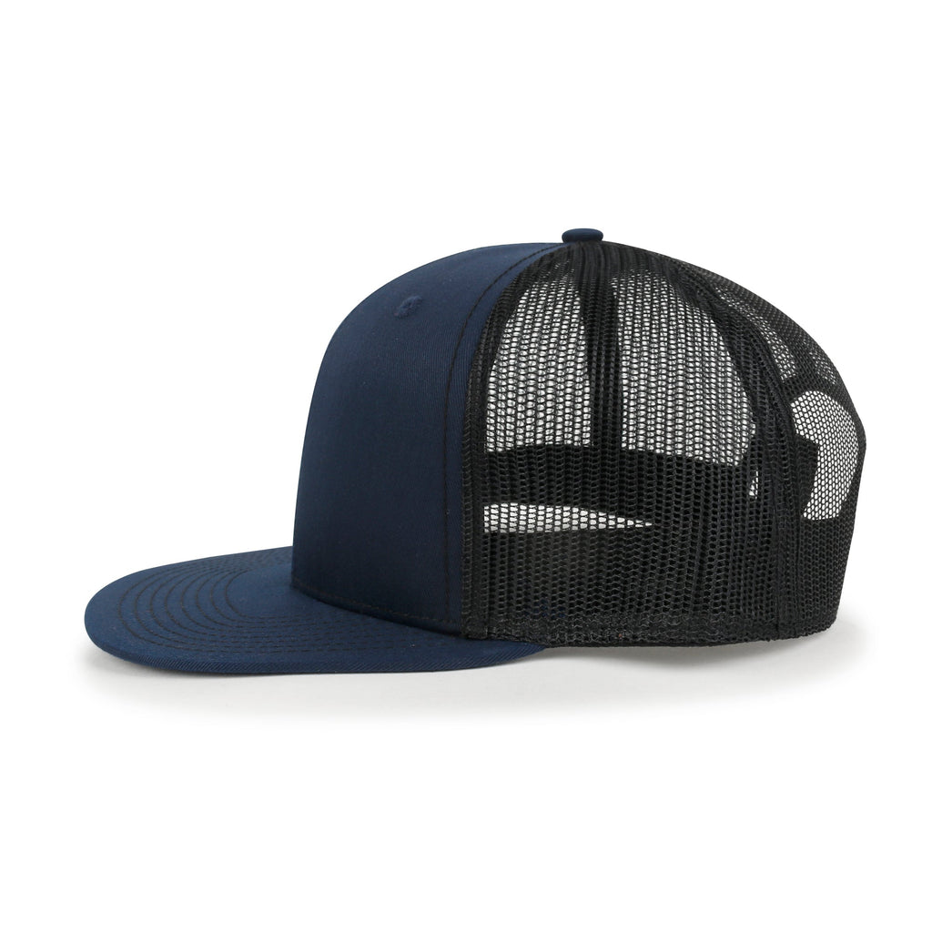Blank Six Panel Mesh Back Baseball Cap Basic Snap Back Flat Brim Hat