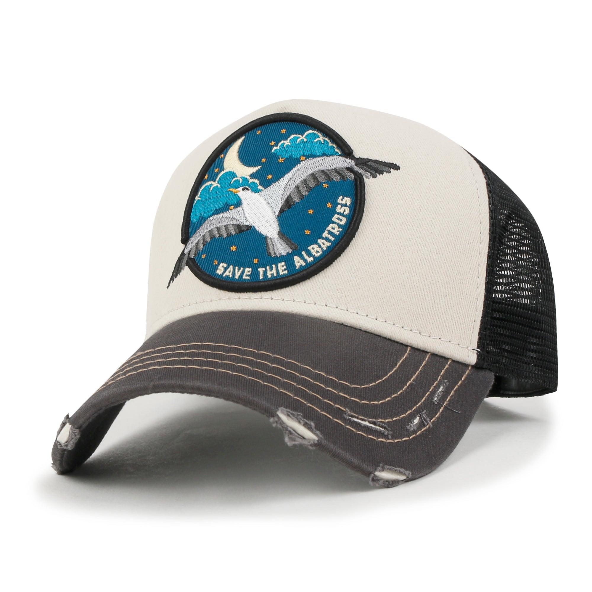 Premium Endangered Albatross Animal Embroidery Baseball Cap Structured Hat