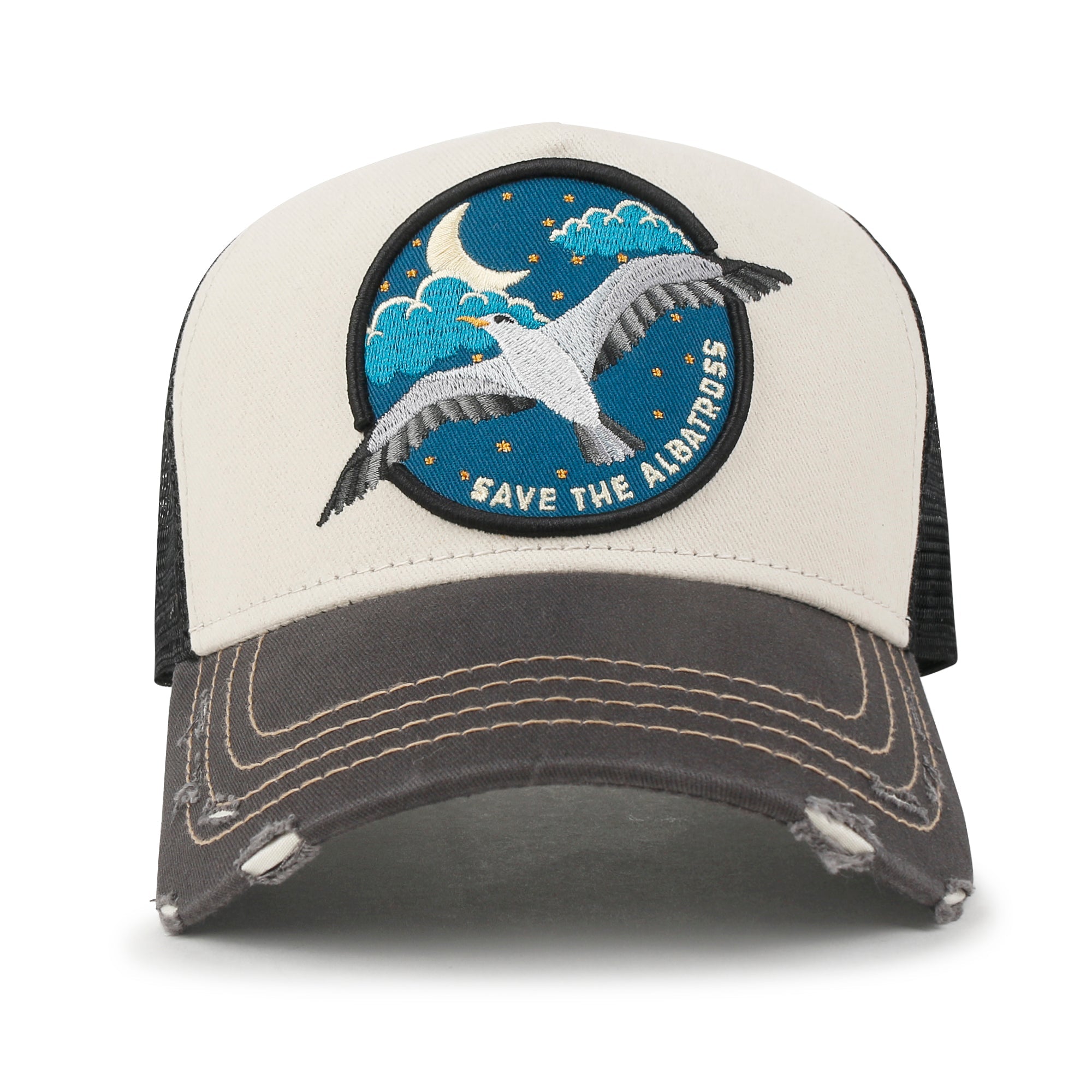 Premium Endangered Albatross Animal Embroidery Baseball Cap Structured Hat