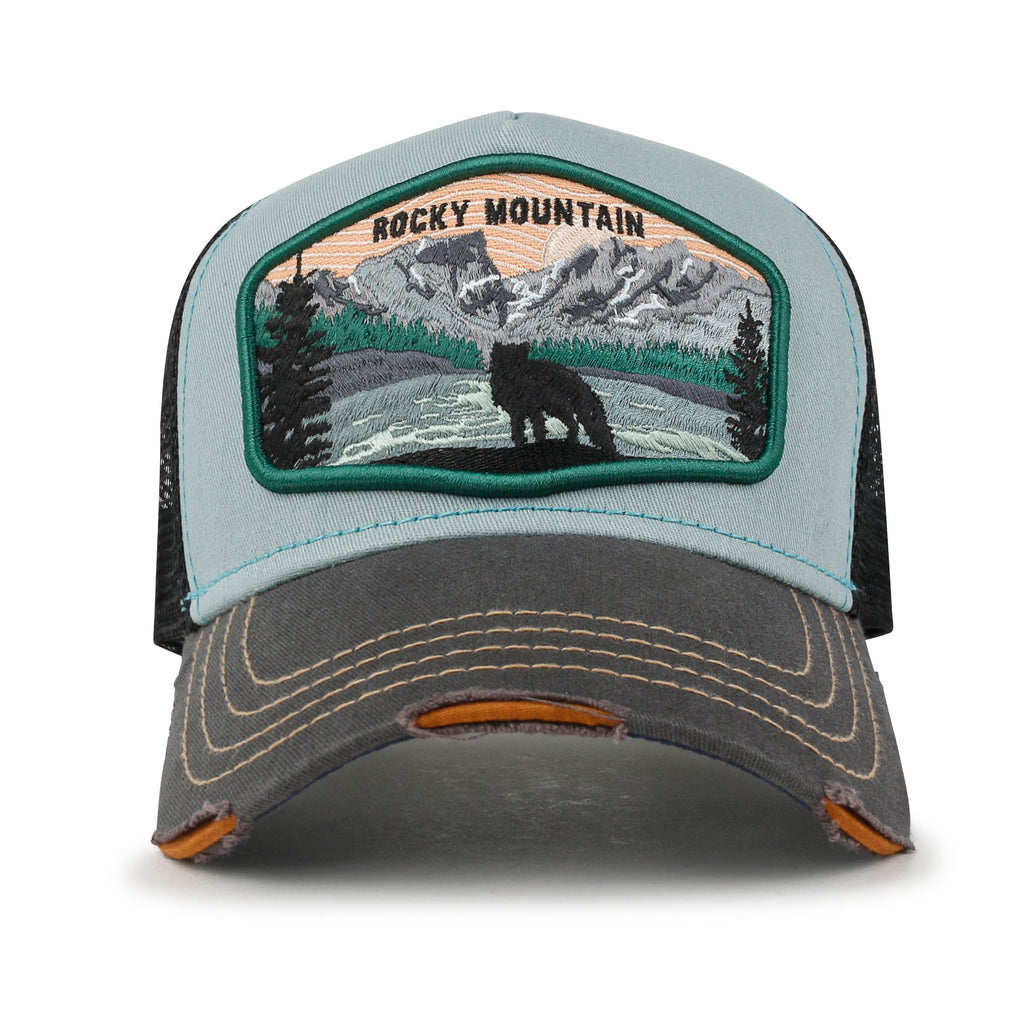 Premium Rocky Mountain Embroidery Baseball Cap Structured Trucker Hat
