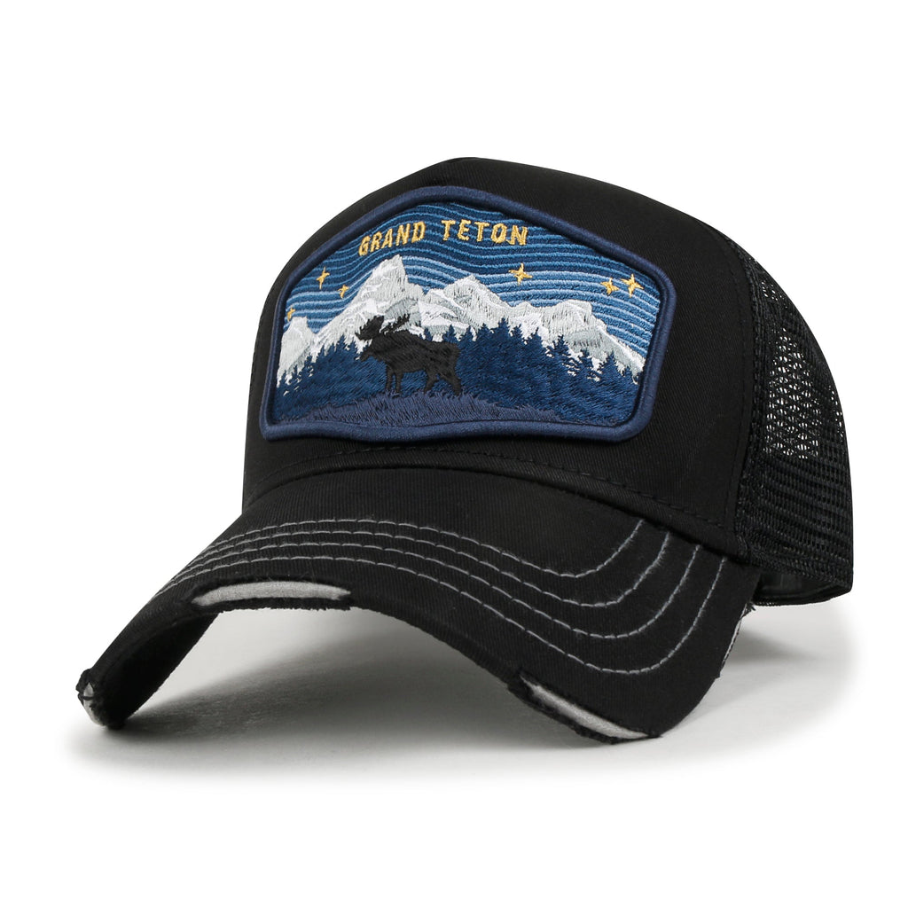 Premium Grand Teton Embroidery Baseball Cap Structured Trucker Hat