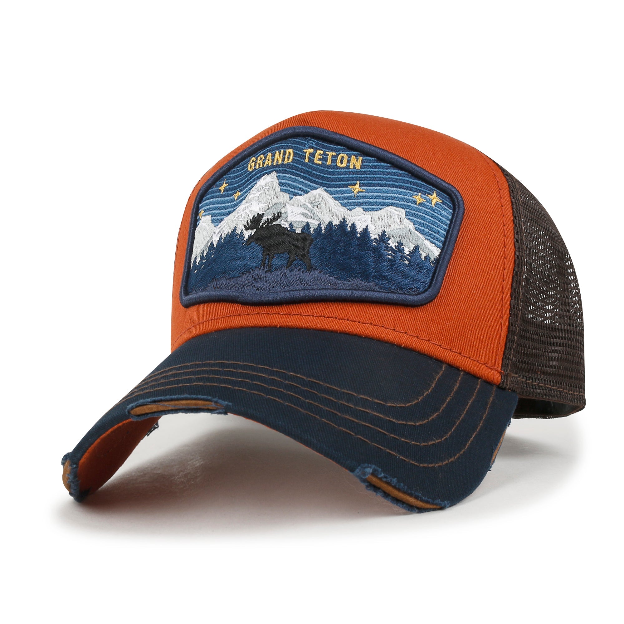 Premium Grand Teton Embroidery Baseball Cap Structured Trucker Hat