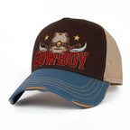 PREMIUM Cowboy Wild West Vintage Baseball Cap Structured Trucker Hat