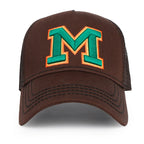 PREMIUM Letter M Embroidered Cotton Trucker Cap Varsity Baseball Cap