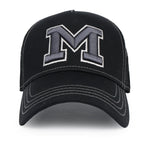 PREMIUM Letter M Embroidered Cotton Trucker Cap Varsity Baseball Cap
