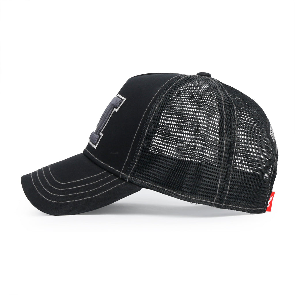 PREMIUM Letter M Embroidered Cotton Trucker Cap Varsity Baseball Cap