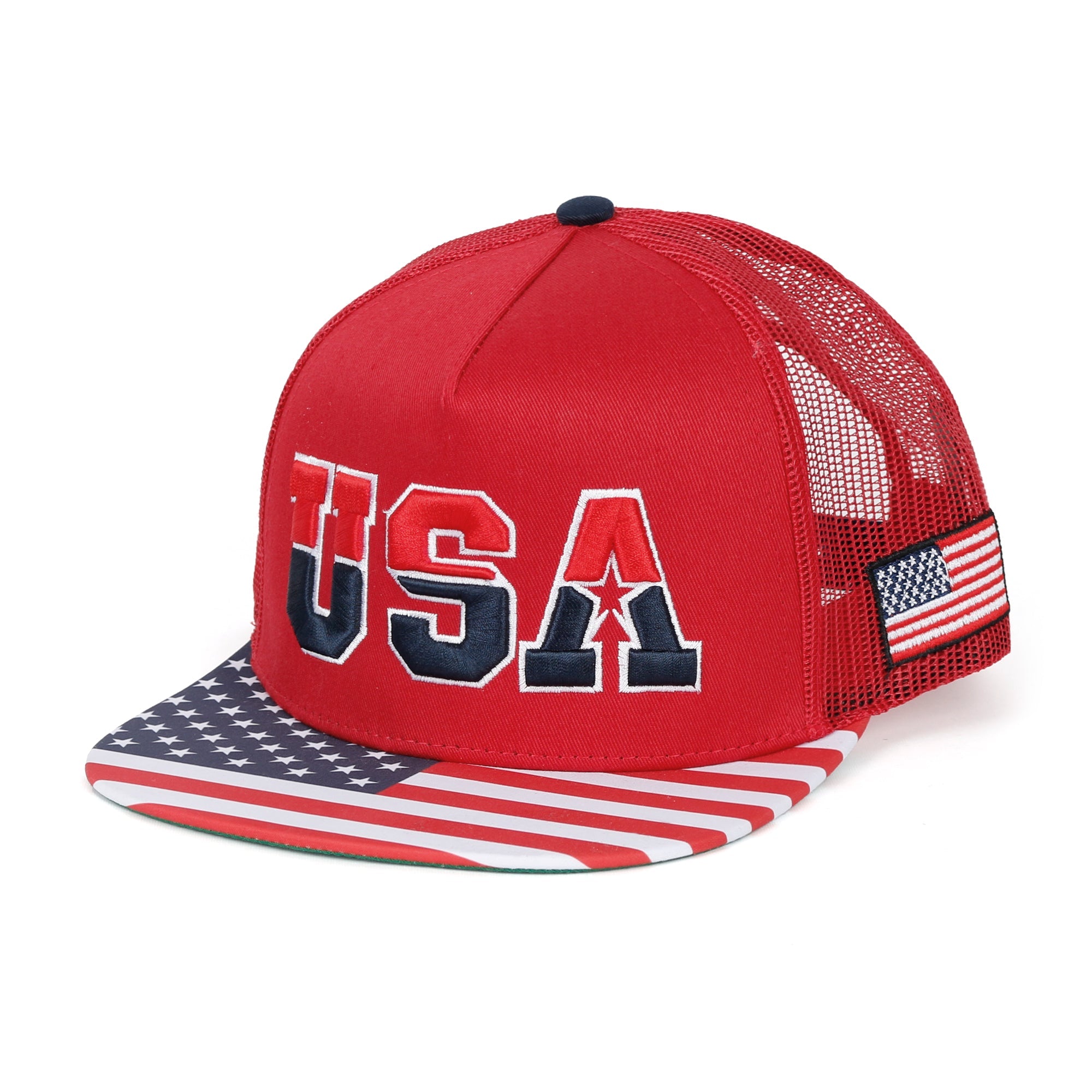 United States Of America USA Flag Embroidery Trucker Hat Baseball Cap