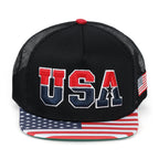 United States Of America USA Flag Embroidery Trucker Hat Baseball Cap
