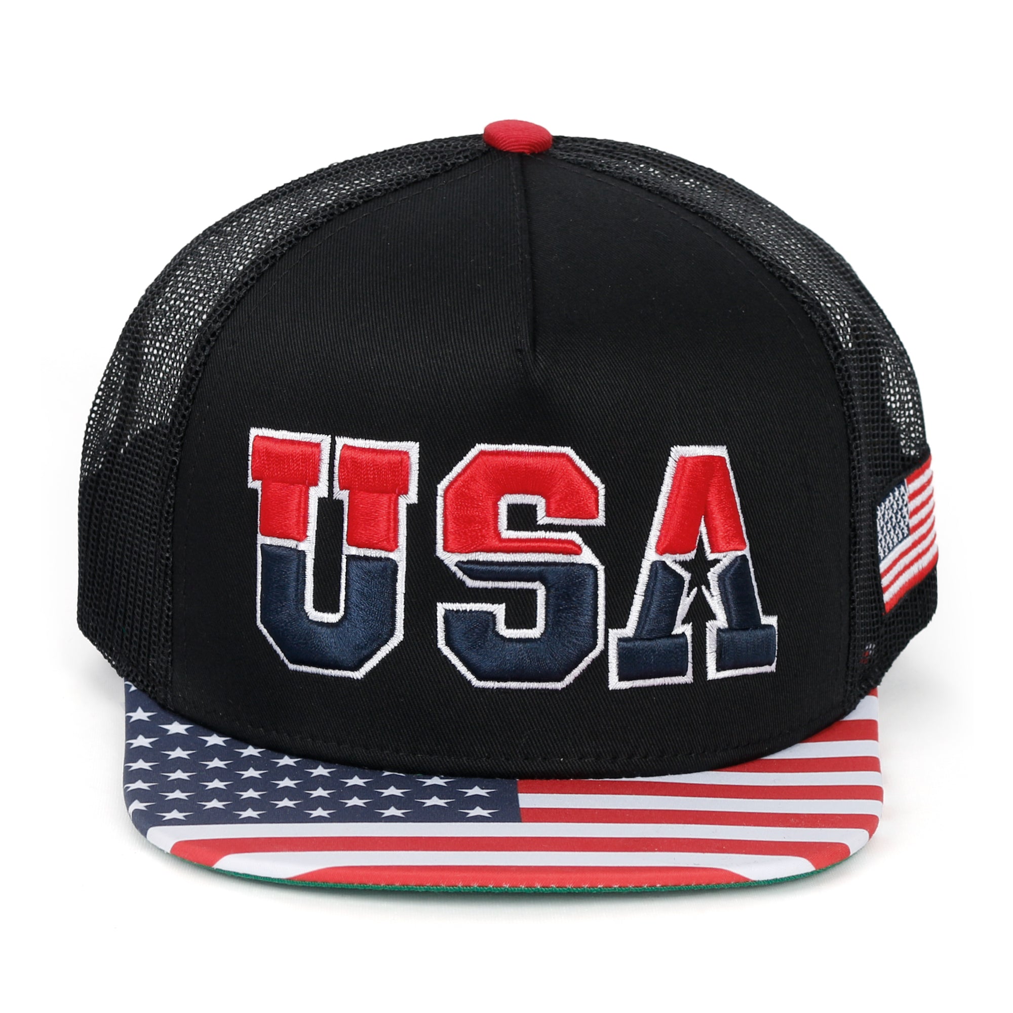United States Of America USA Flag Embroidery Trucker Hat Baseball Cap