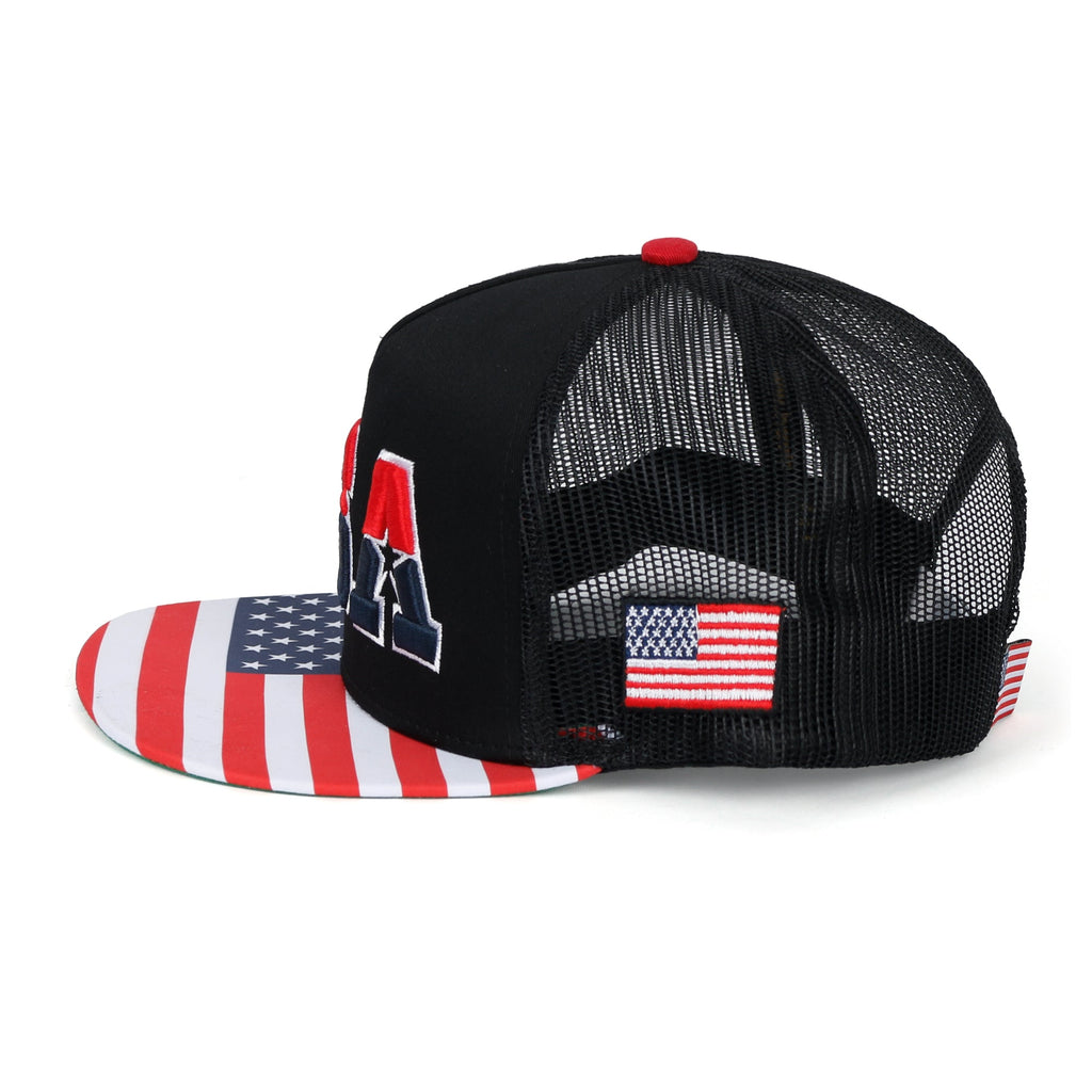 United States Of America USA Flag Embroidery Trucker Hat Baseball Cap