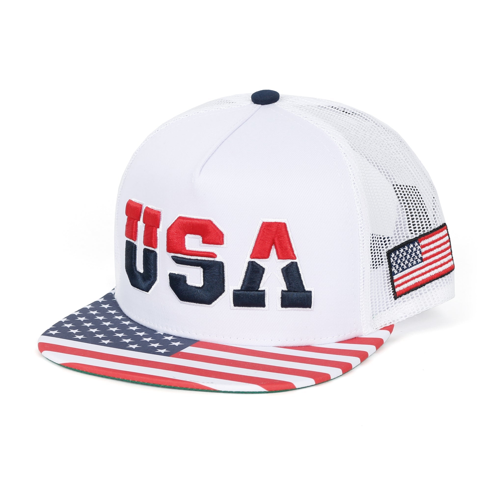 United States Of America USA Flag Embroidery Trucker Hat Baseball Cap