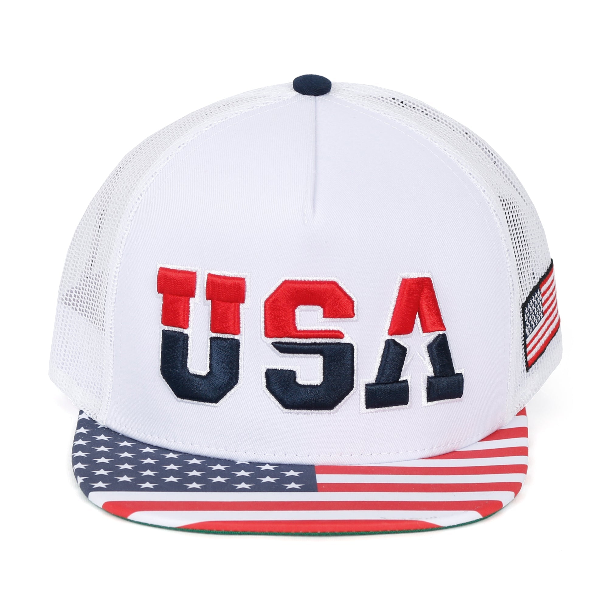 United States Of America USA Flag Embroidery Trucker Hat Baseball Cap