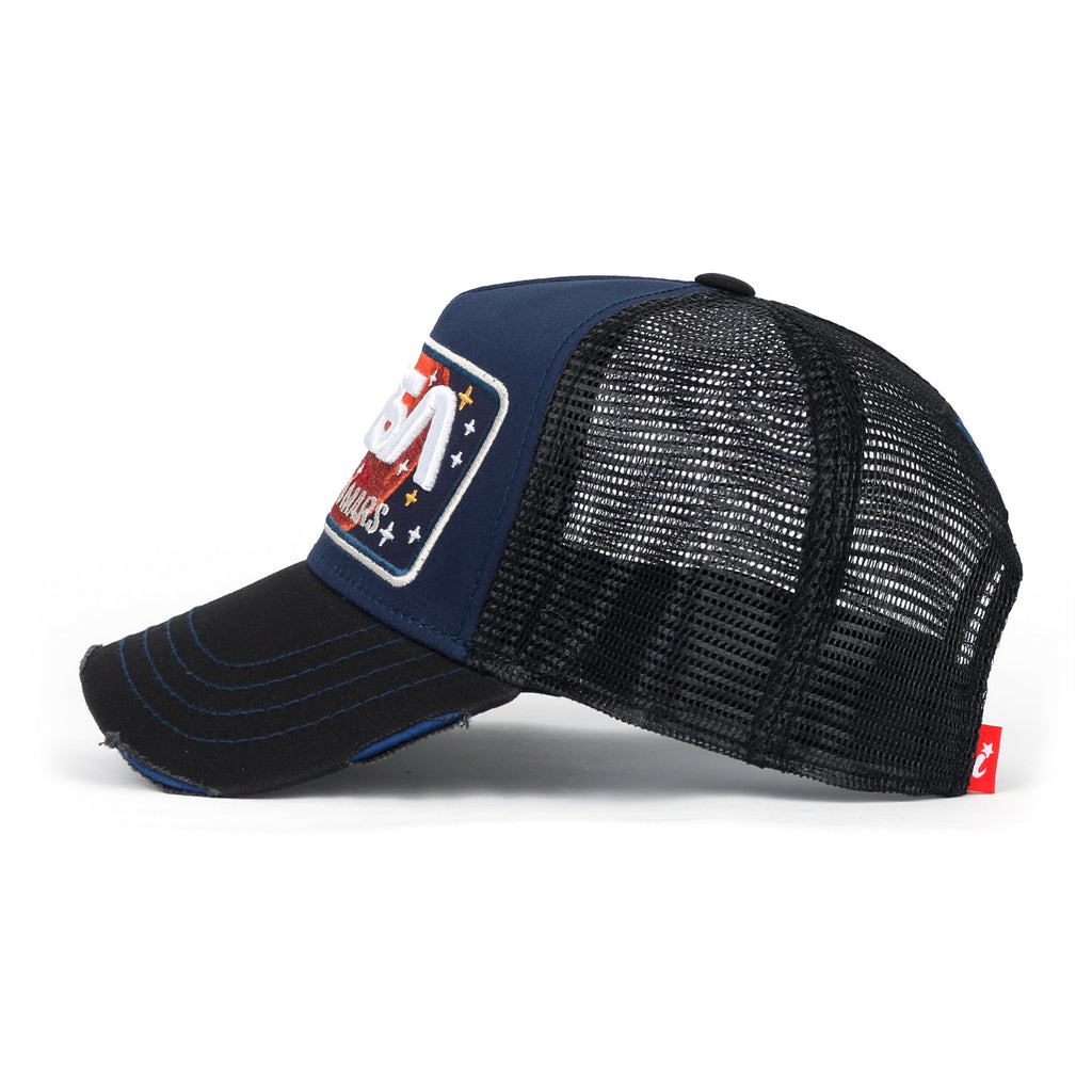 PREMIUM NASA Mars Mission Embroidered Distressed Trucker Cap