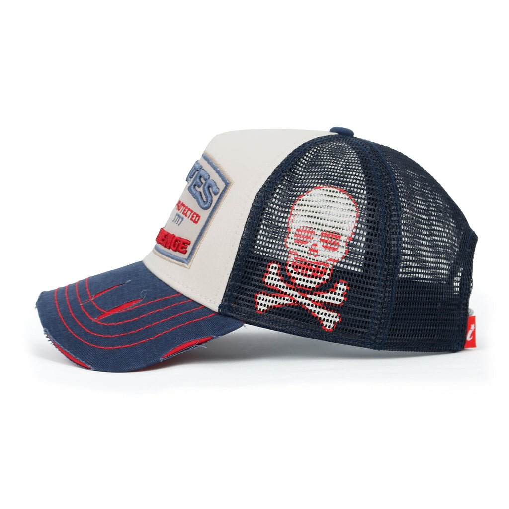 PREMIUM Pirate Embroidery Distressed Trucker Hat Casual Baseball Cap