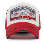 PREMIUM Pirate Embroidery Distressed Trucker Hat Casual Baseball Cap