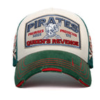 PREMIUM Pirate Embroidery Distressed Trucker Hat Casual Baseball Cap