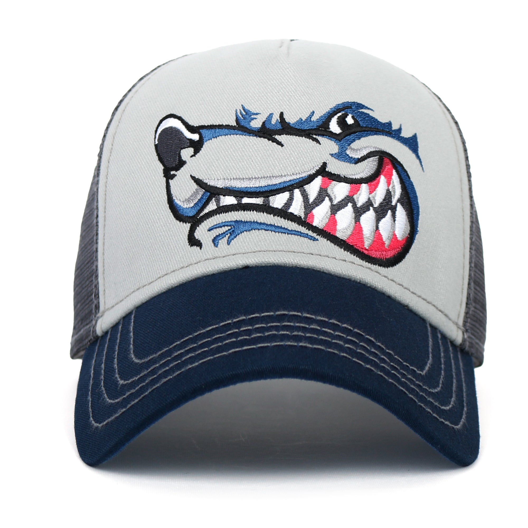PREMIUM Wolf Mascot Embroidery Trucker Hat Mesh Back Baseball Cap