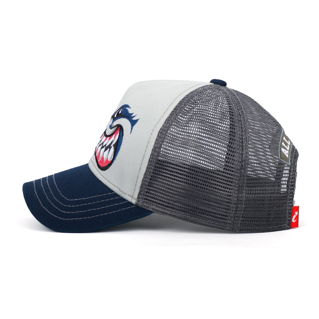PREMIUM Wolf Mascot Embroidery Trucker Hat Mesh Back Baseball Cap