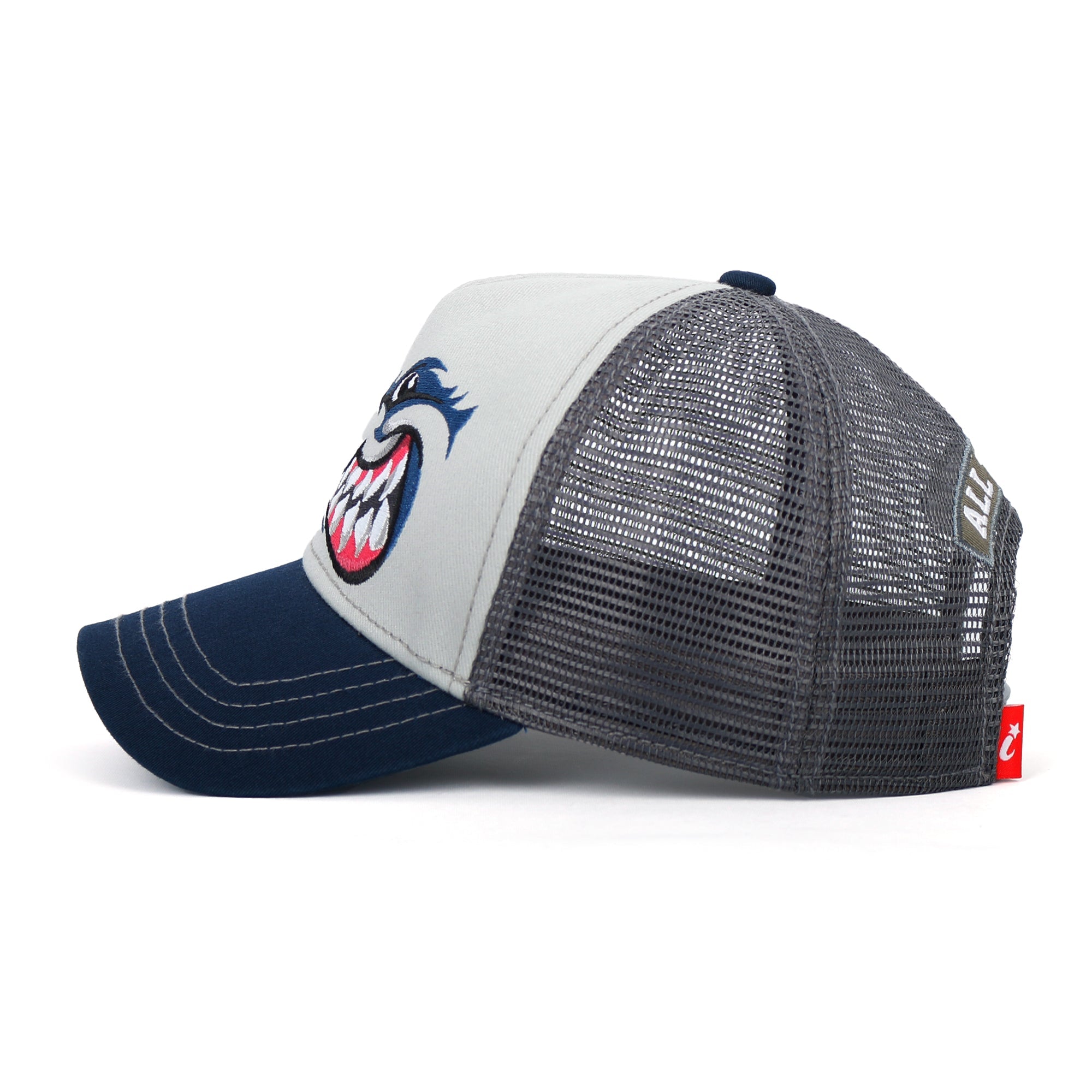 PREMIUM Wolf Mascot Embroidery Trucker Hat Mesh Back Baseball Cap