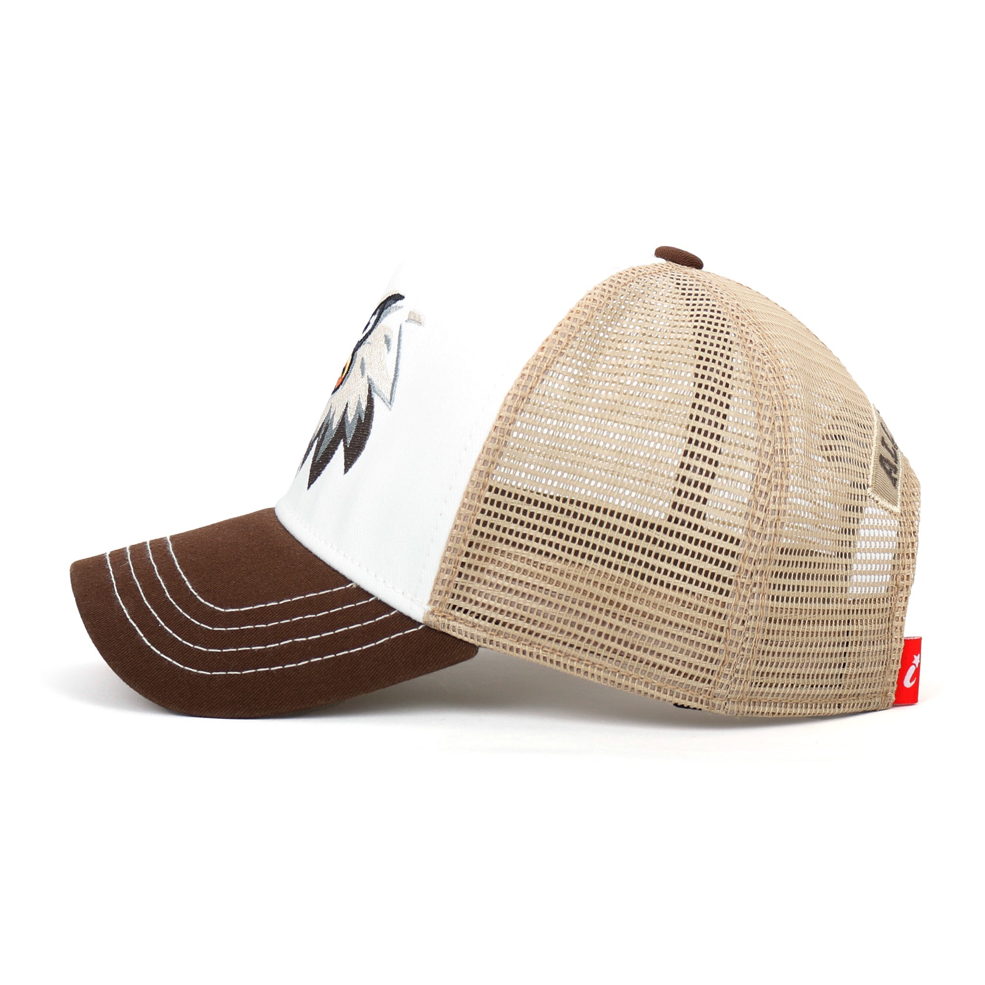 PREMIUM Eagle Mascot Embroidery Trucker Hat Mesh Back Baseball Cap