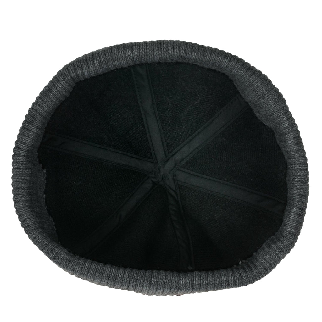 Faux Leather Solid Color Skully Beanie Ribbed Knit Band Hat