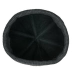 Faux Leather Solid Color Skully Beanie Ribbed Knit Band Hat