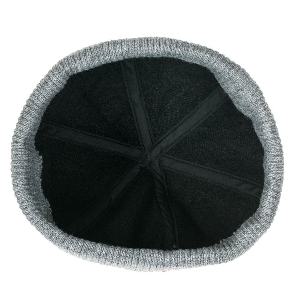 Faux Leather Solid Color Skully Beanie Ribbed Knit Band Hat