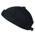 Solid Color Cotton Short Beanie Strap Back Casual Cap Soft Hat
