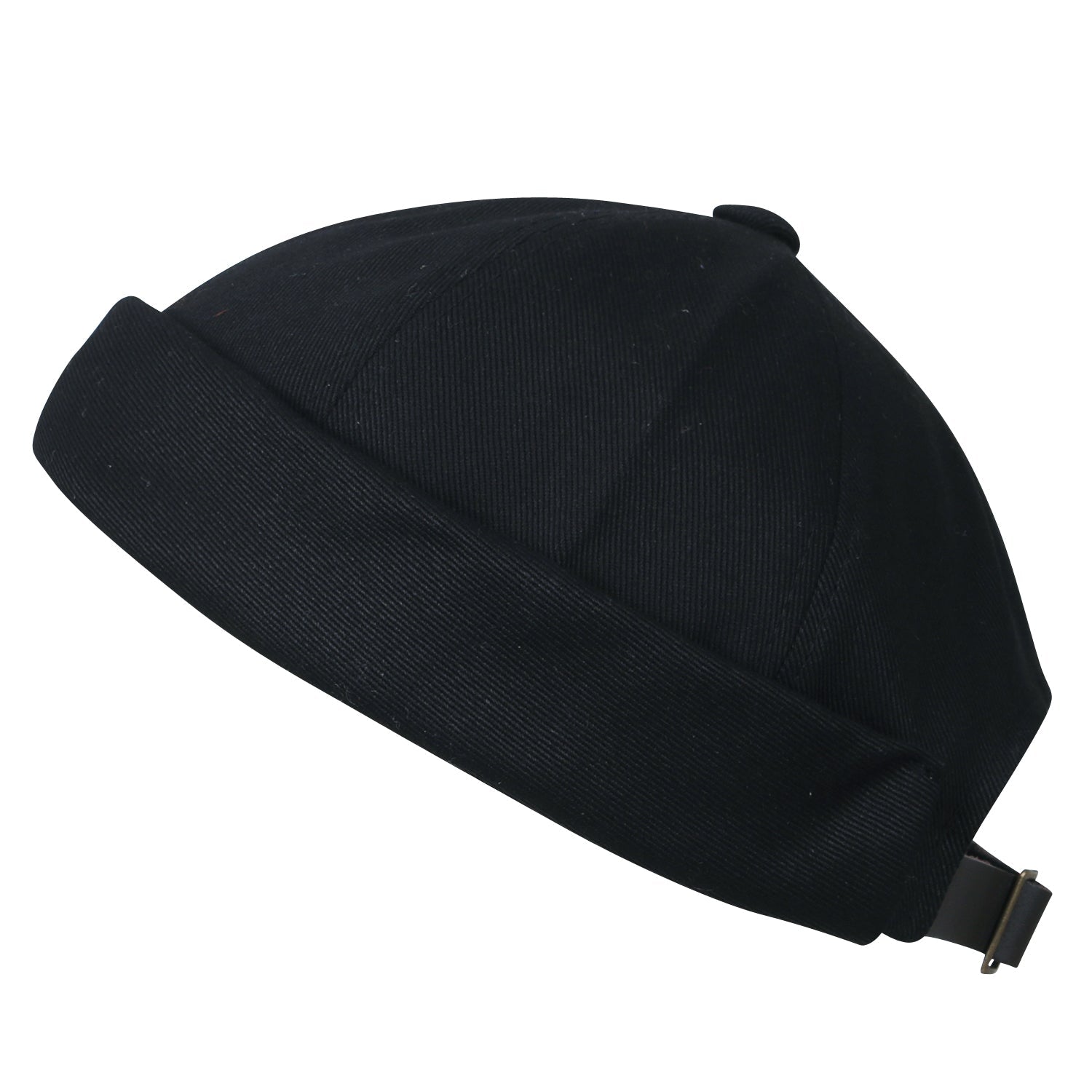 Solid Color Cotton Short Beanie Strap Back Casual Cap Soft Hat