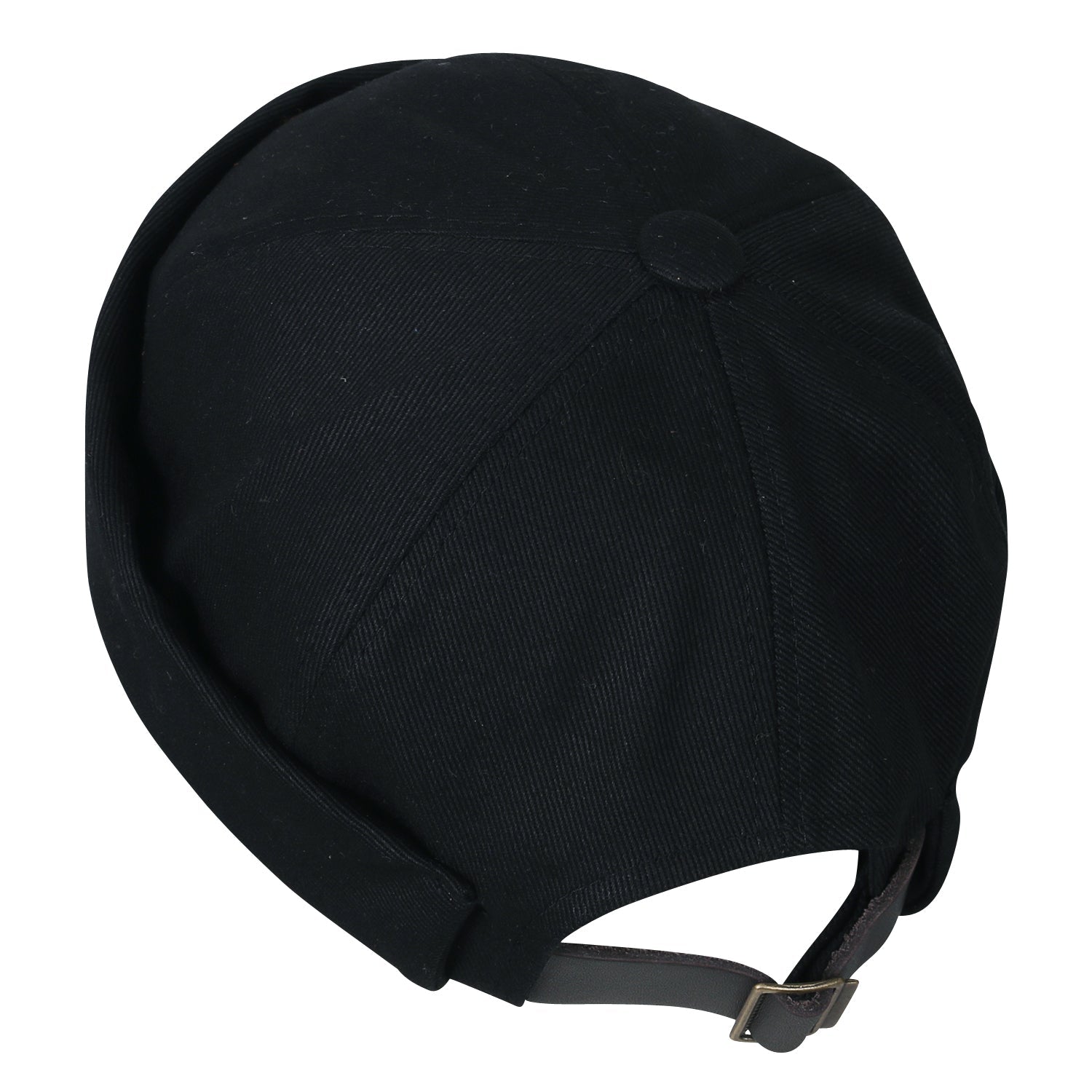 Solid Color Cotton Short Beanie Strap Back Casual Cap Soft Hat