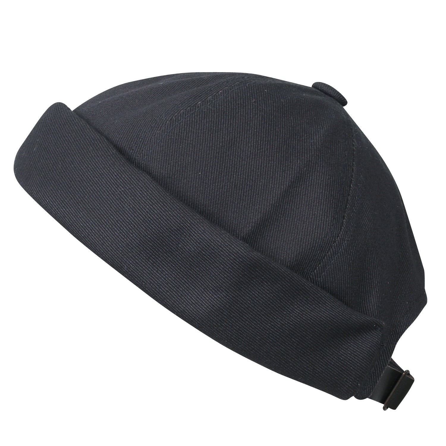 Solid Color Cotton Short Beanie Strap Back Casual Cap Soft Hat