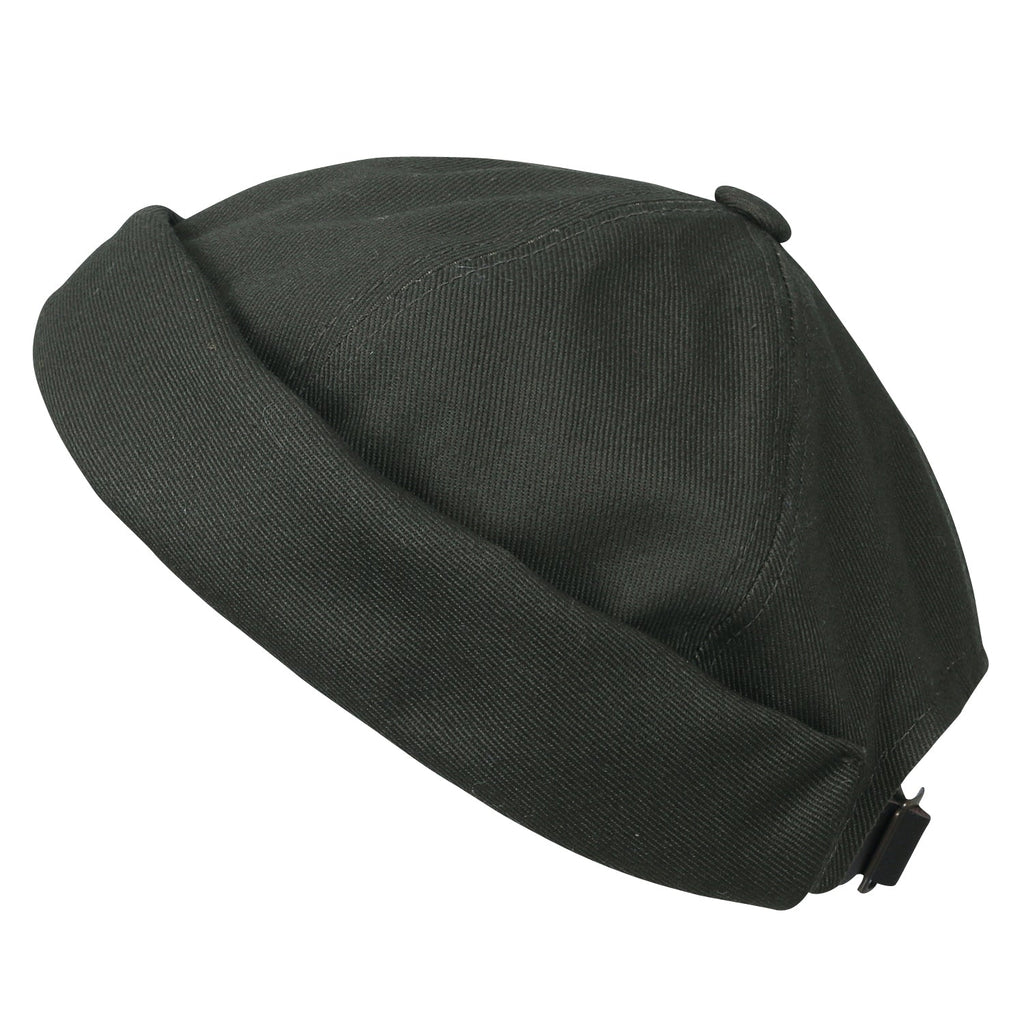 Solid Color Cotton Short Beanie Strap Back Casual Cap Soft Hat