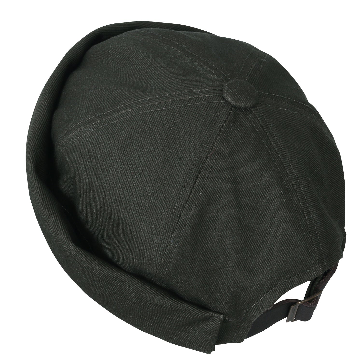 Solid Color Cotton Short Beanie Strap Back Casual Cap Soft Hat