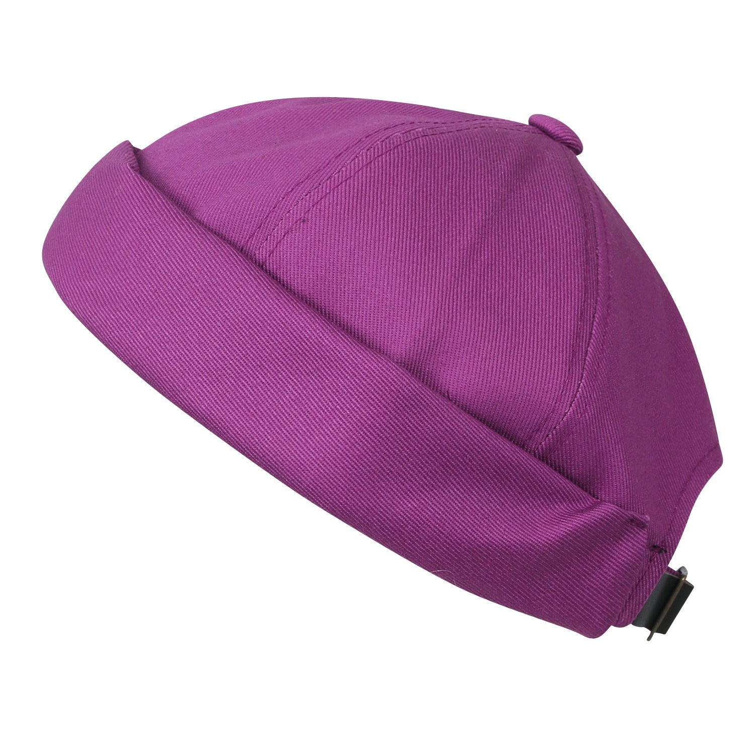 Solid Color Cotton Short Beanie Strap Back Casual Cap Soft Hat