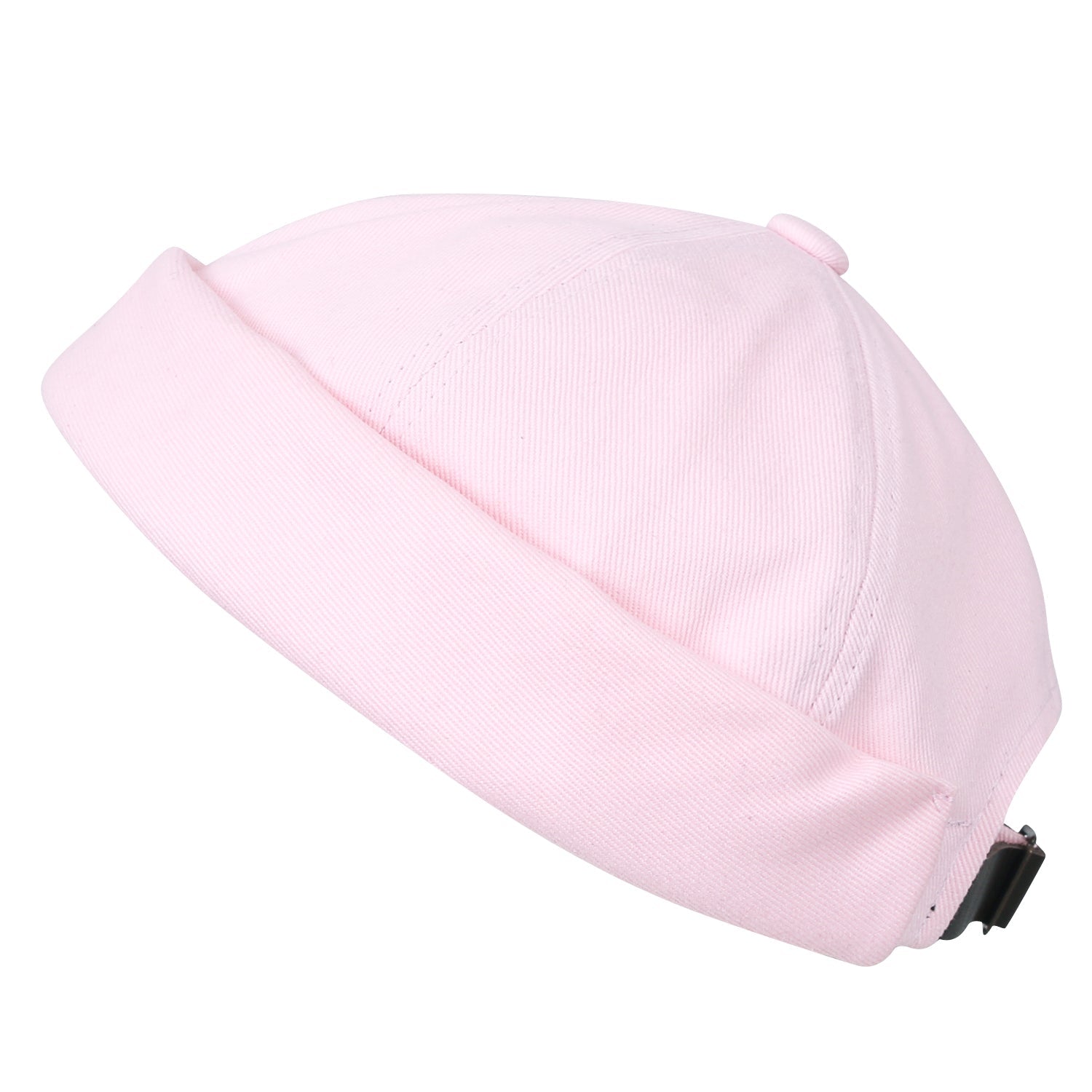 Solid Color Cotton Short Beanie Strap Back Casual Cap Soft Hat