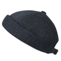 Solid Color Cotton Short Beanie Strap Back Casual Hat Soft Cap