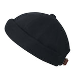 Solid Color Cotton Short Beanie Strap Back Casual Hat Soft Cap