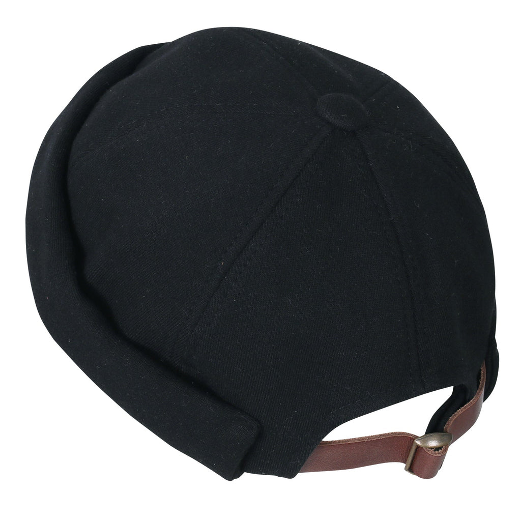 Solid Color Cotton Short Beanie Strap Back Casual Hat Soft Cap