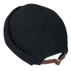 Solid Color Cotton Short Beanie Strap Back Casual Hat Soft Cap