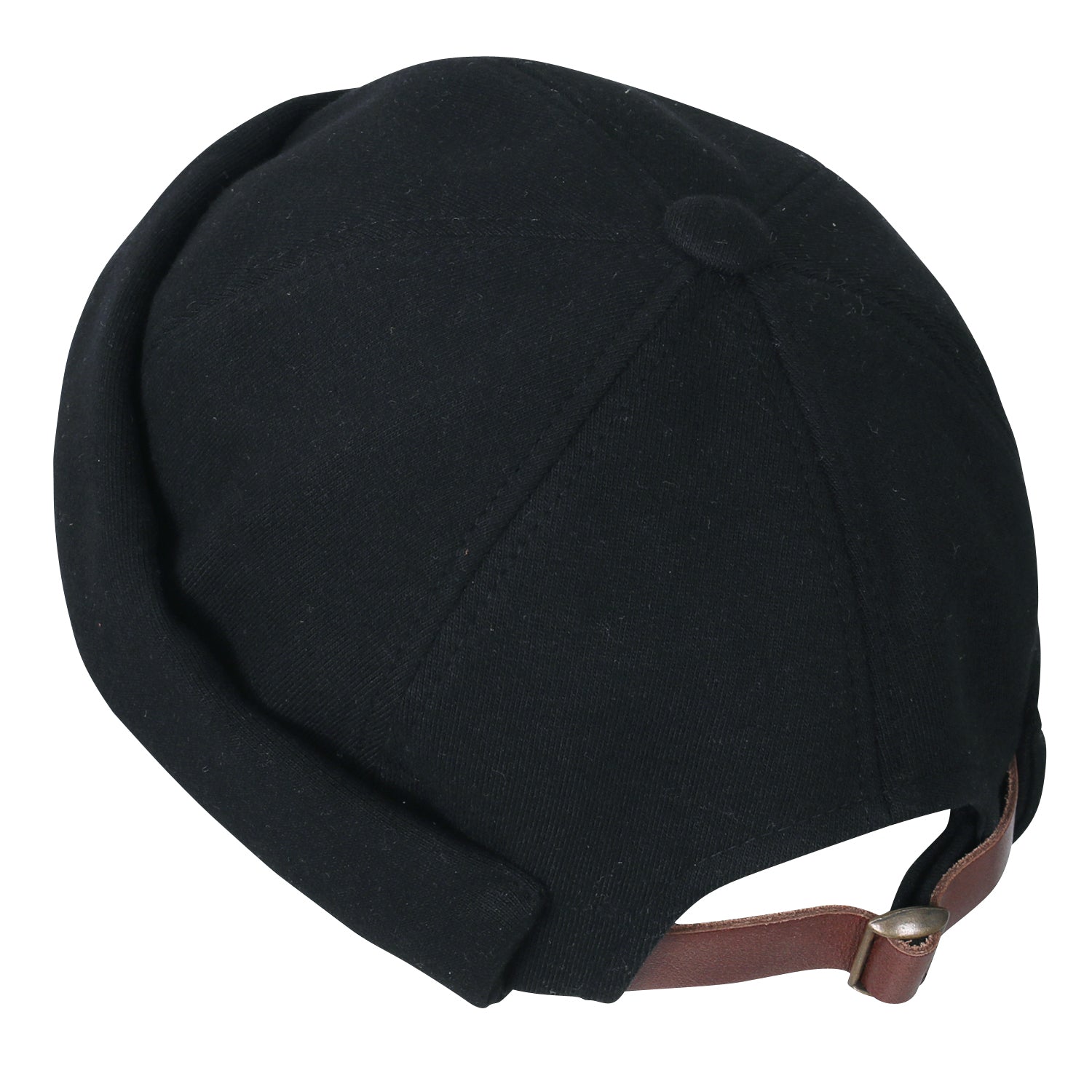 Solid Color Cotton Short Beanie Strap Back Casual Hat Soft Cap