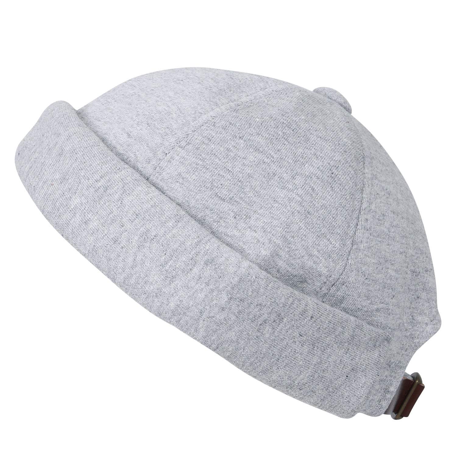 Solid Color Cotton Short Beanie Strap Back Casual Hat Soft Cap
