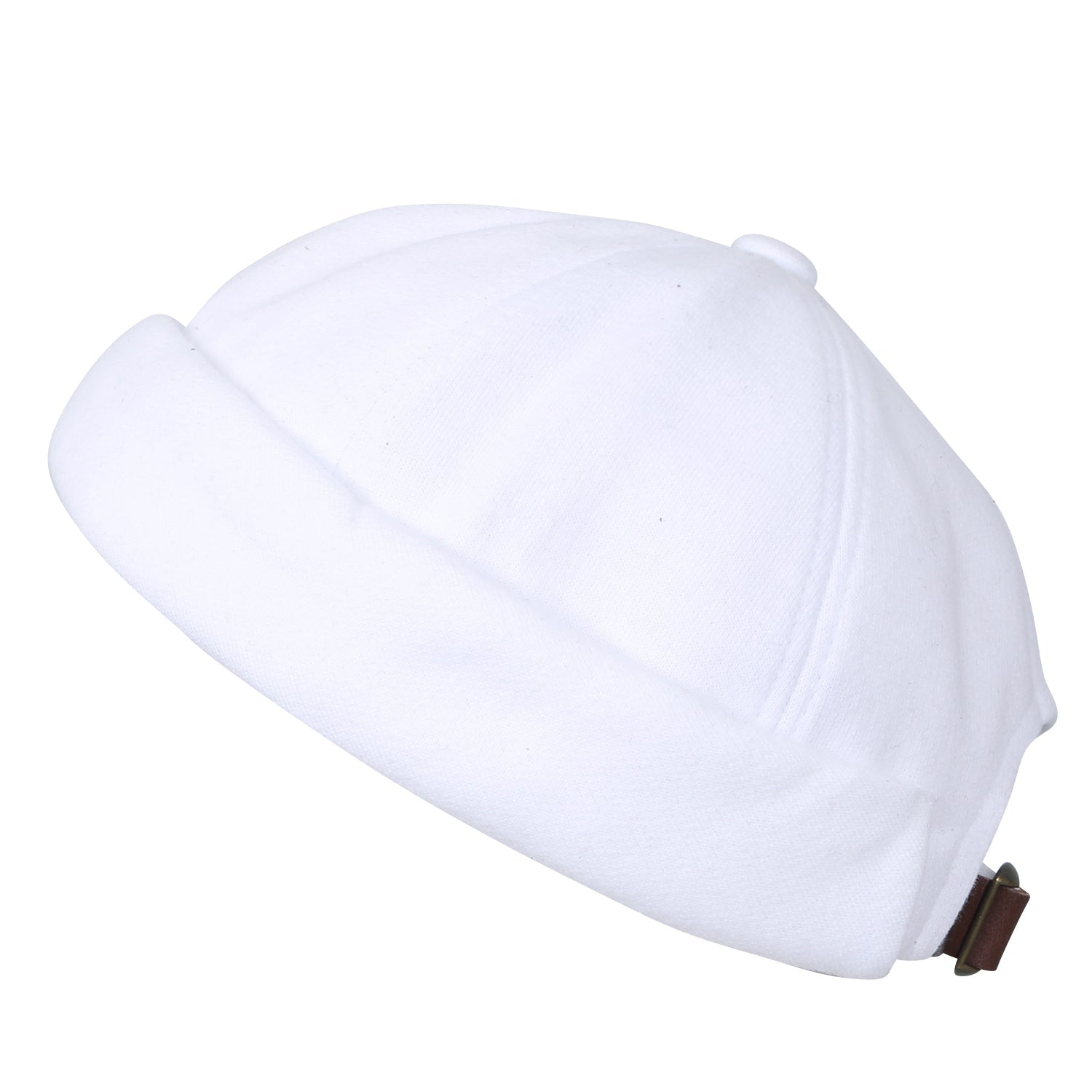 Solid Color Cotton Short Beanie Strap Back Casual Hat Soft Cap