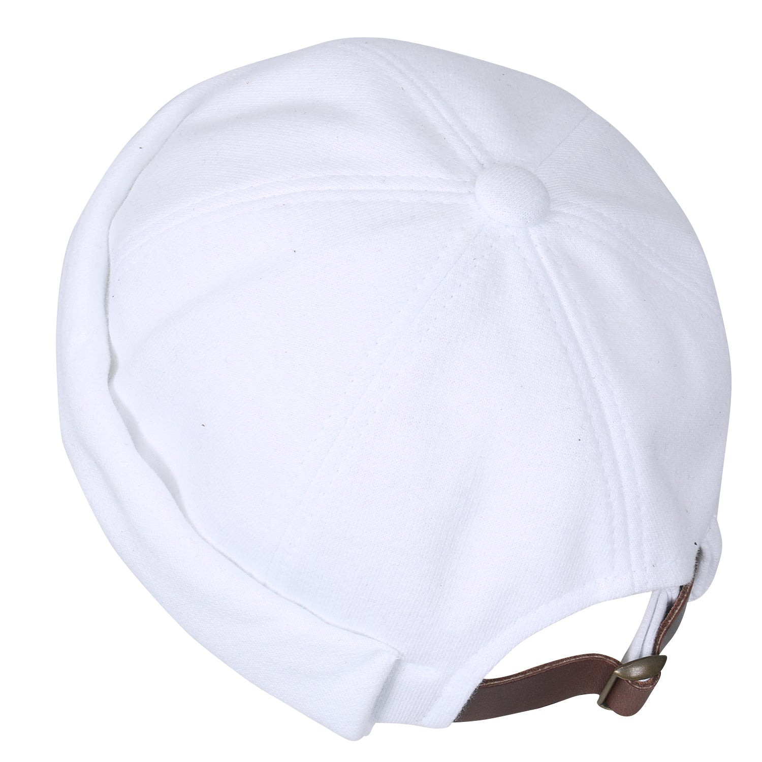 Solid Color Cotton Short Beanie Strap Back Casual Hat Soft Cap