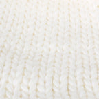 Solid Color Fold Over Long Pompom Beanie Winter Ribbed Knit Slouchy Hat