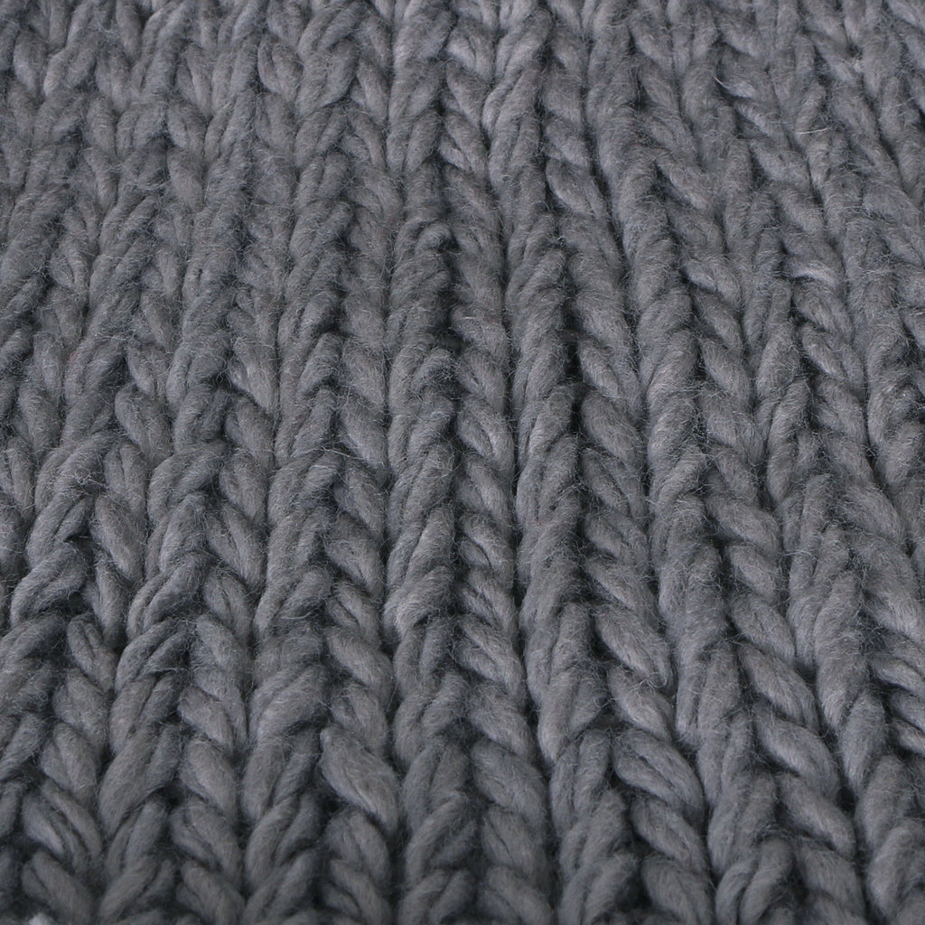Solid Color Fold Over Long Pompom Beanie Winter Ribbed Knit Slouchy Hat