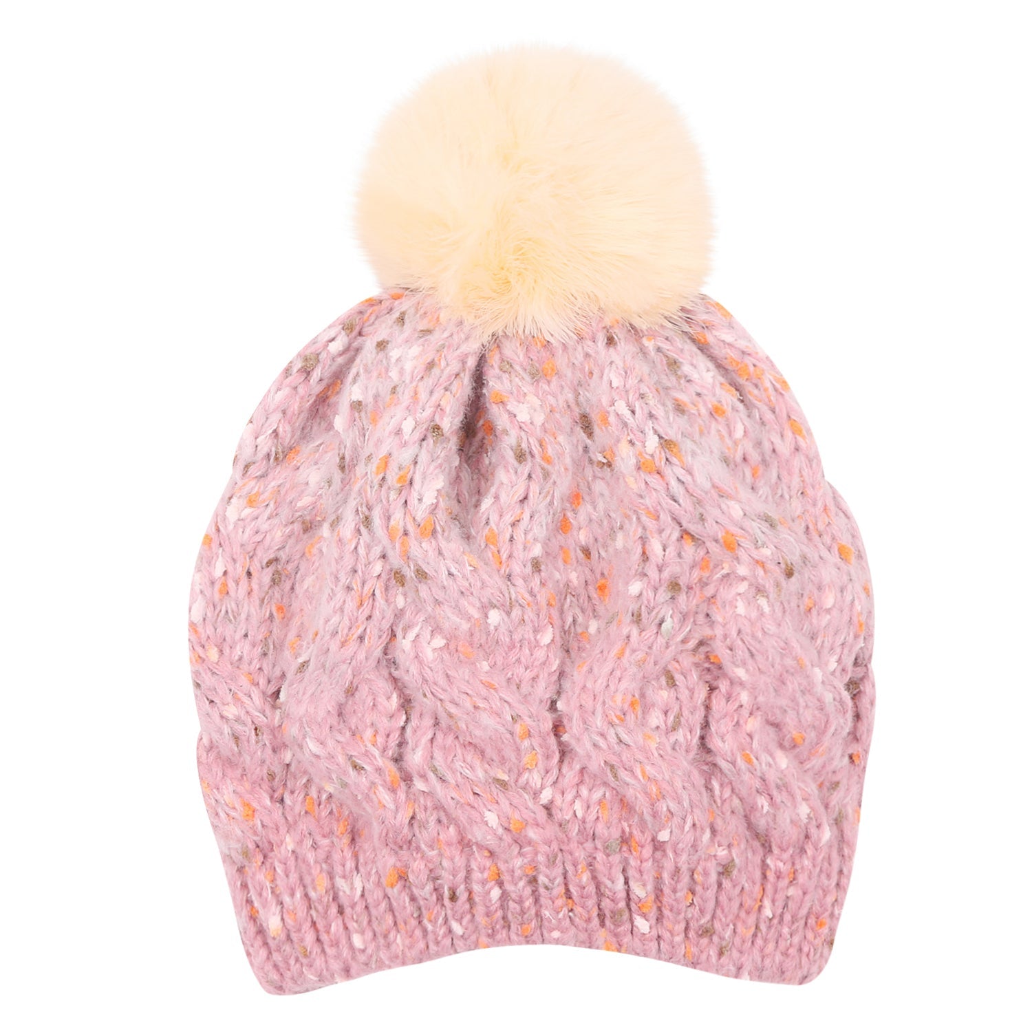 Mixed Color Slouchy Soft Beanie Pompom Ribbed Knit Skully Winter Hat