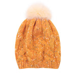 Mixed Color Slouchy Soft Beanie Pompom Ribbed Knit Skully Winter Hat
