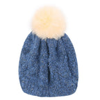 Mixed Color Slouchy Soft Beanie Pompom Ribbed Knit Skully Winter Hat
